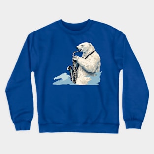 Polar Bear Playing Saxophone Crewneck Sweatshirt